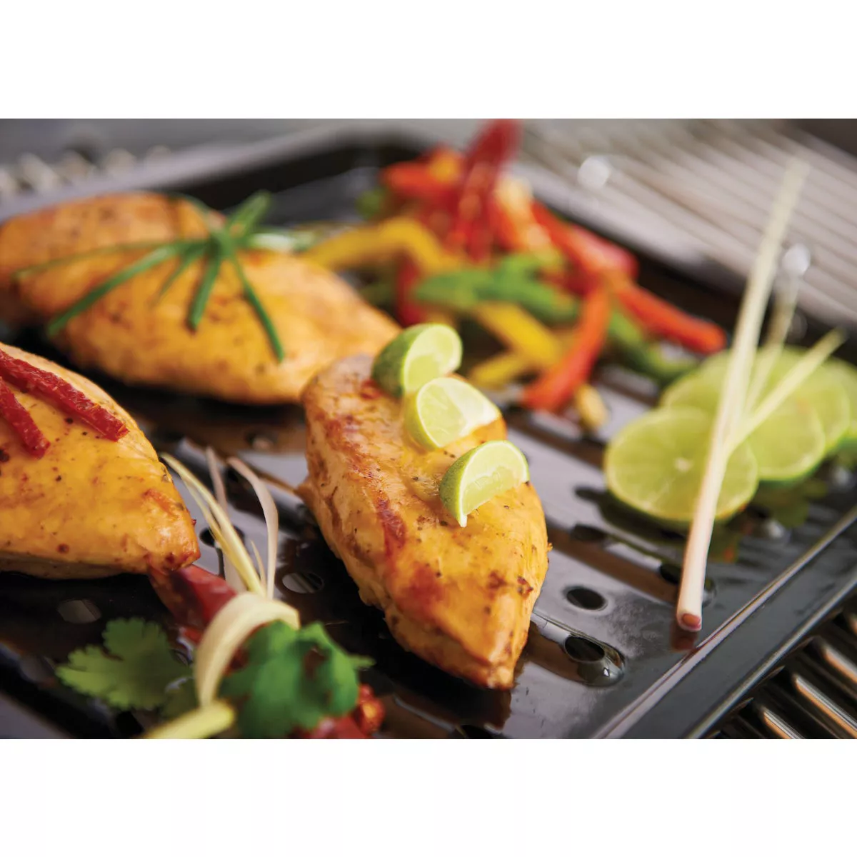 GrillPro 11 In. W. x 16 In. L. Porcelain Coated Stainless Steel Grill Topper Tray - photo 4