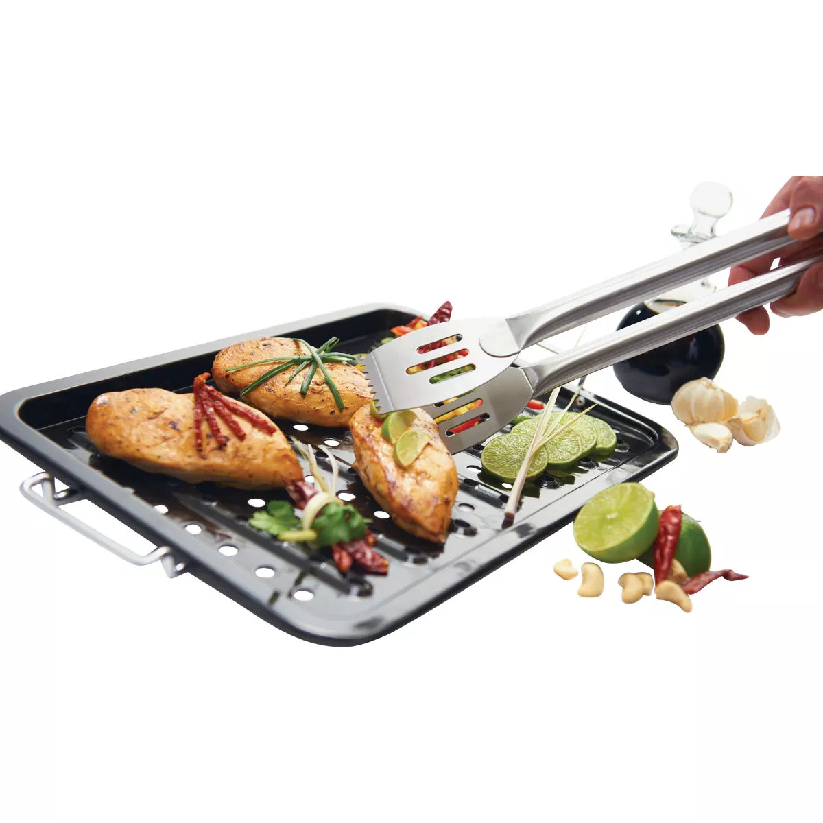 GrillPro 11 In. W. x 16 In. L. Porcelain Coated Stainless Steel Grill Topper Tray - photo 6
