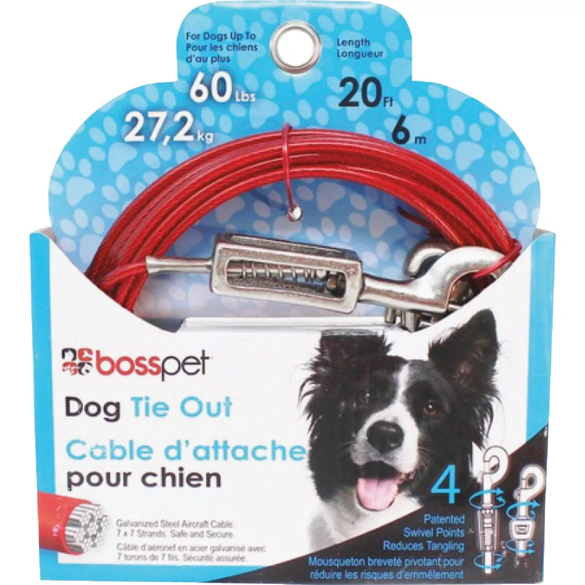 Boss Pet Guardian Gear Large Dog Cable with Spring Dog Tie-Out, 20 Ft. - photo 2