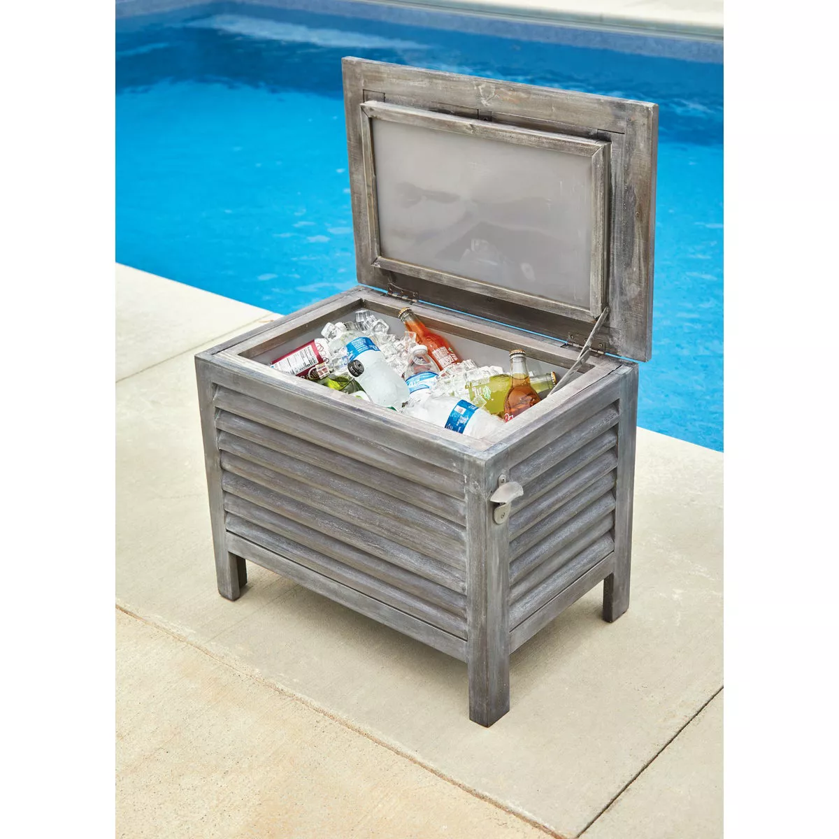 Leigh Country 56 Qt. Acacia Wood Cooler, Gray - photo 3