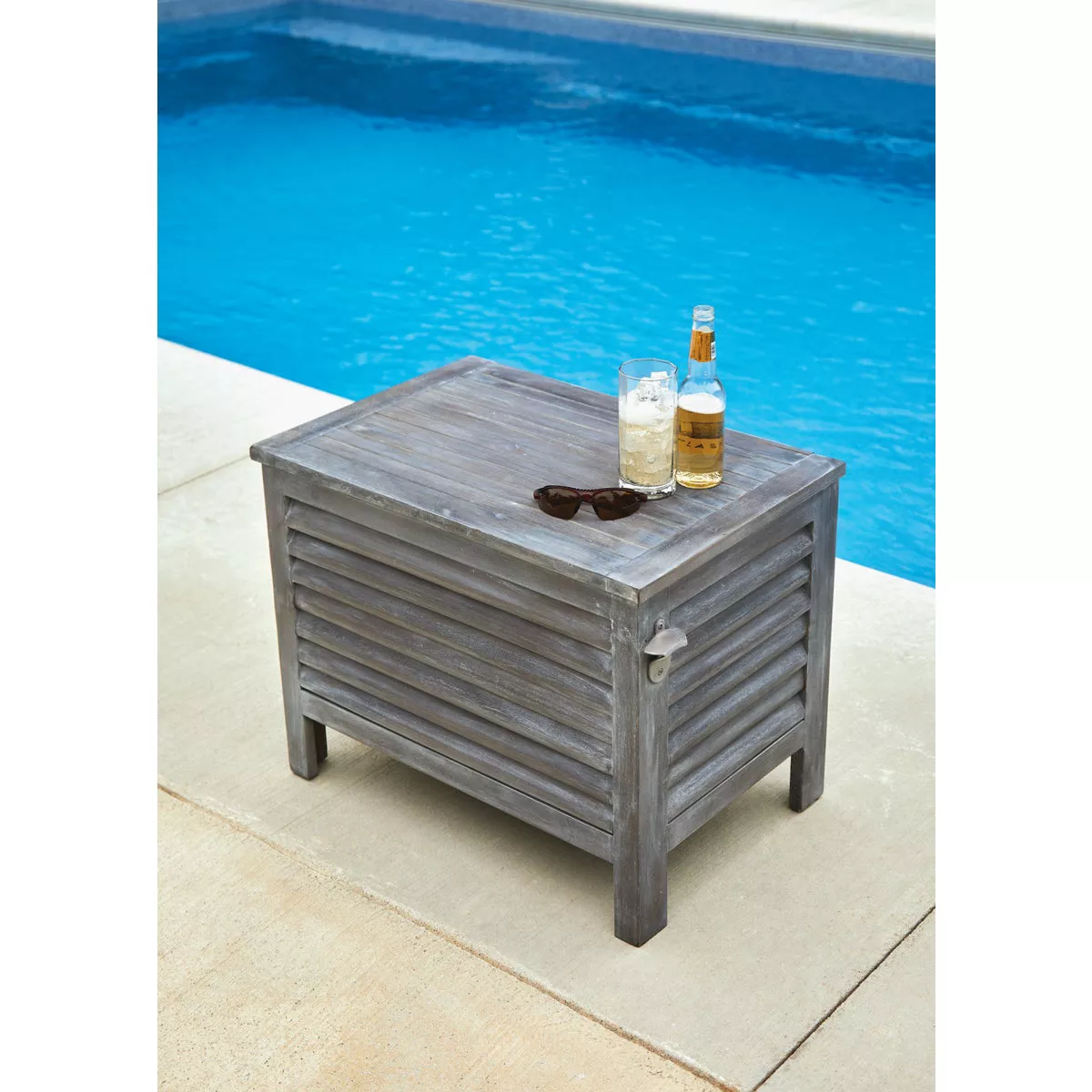 Leigh Country 56 Qt. Acacia Wood Cooler, Gray - photo 5
