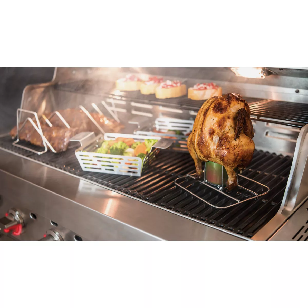 Char-Broil Grill+ 9 In. Folding Beer Can Chicken Roasting Rack | True ...
