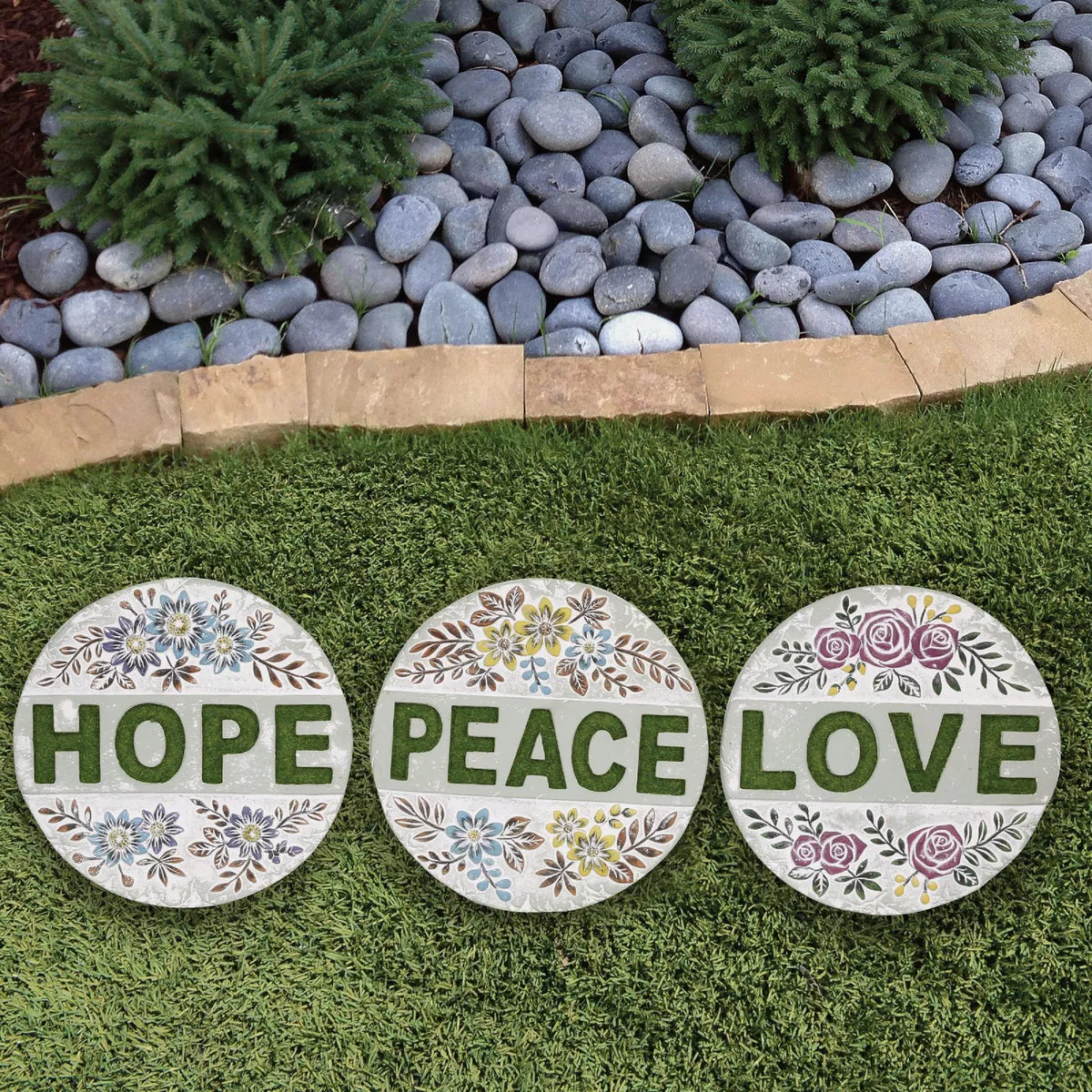 Alpine 10 In. Cement Inspirational Stepping Stone - photo 2