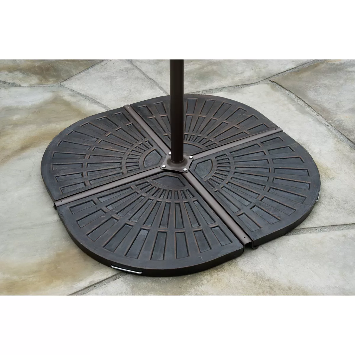 Outdoor Expressions 19 In. Offset Bronze Resin Umbrella Base - photo 3