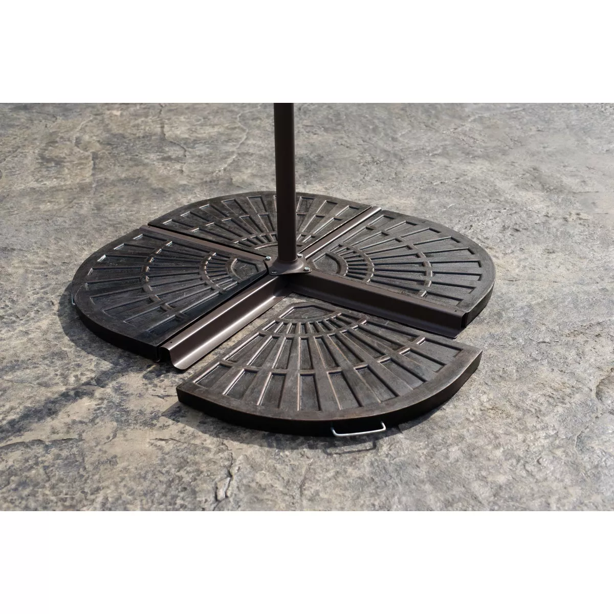 Outdoor Expressions 19 In. Offset Bronze Resin Umbrella Base - photo 5