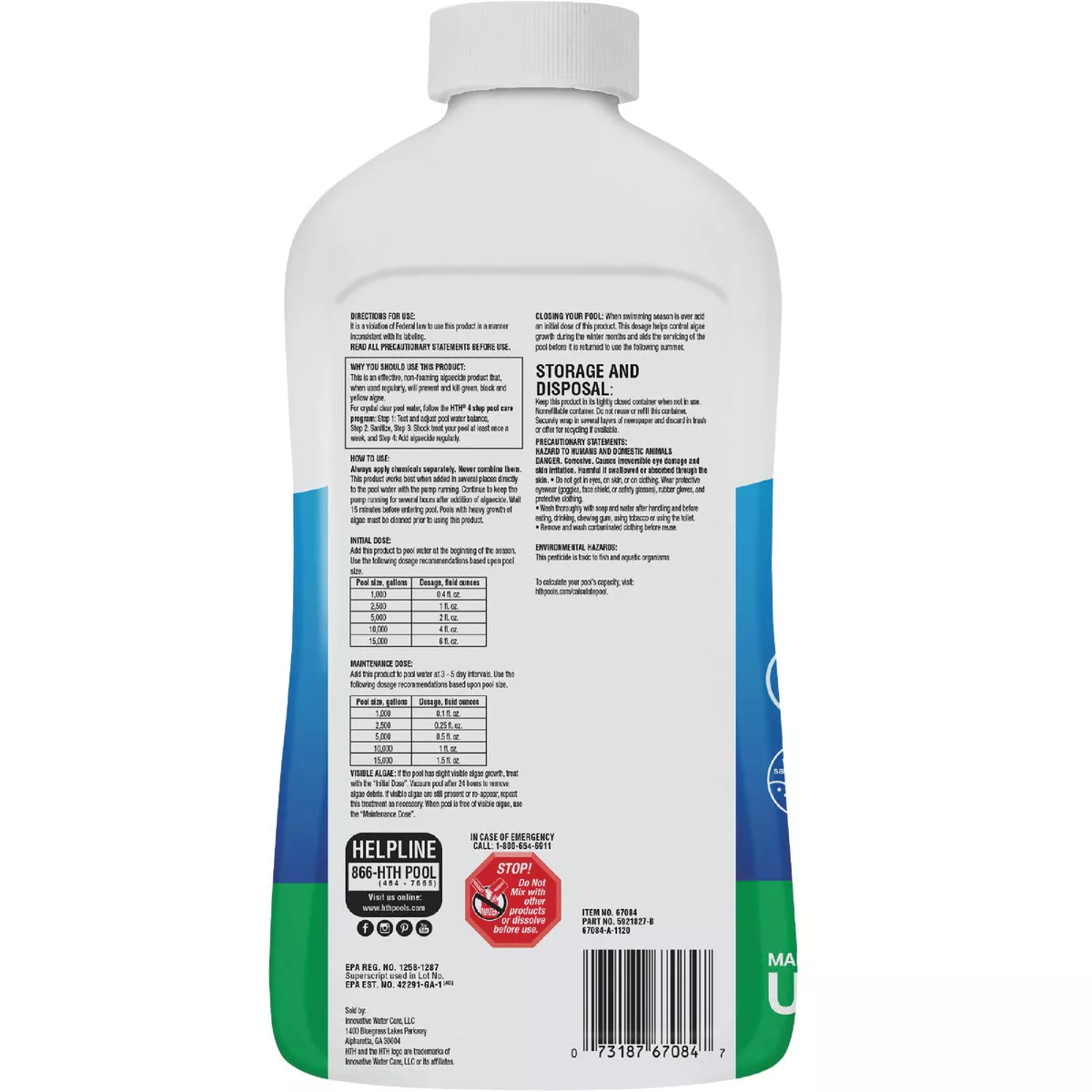 HTH Pool Care Algae Guard Advanced 32 Oz. Liquid Algae Control - photo 2