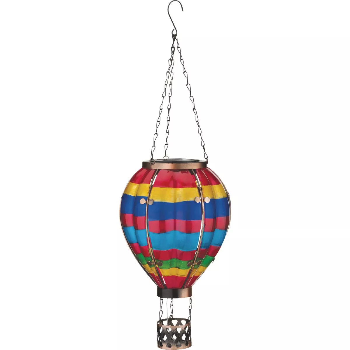 Regal Art & Gift Large Multi-Stripe Hot Air Balloon Solar Lantern