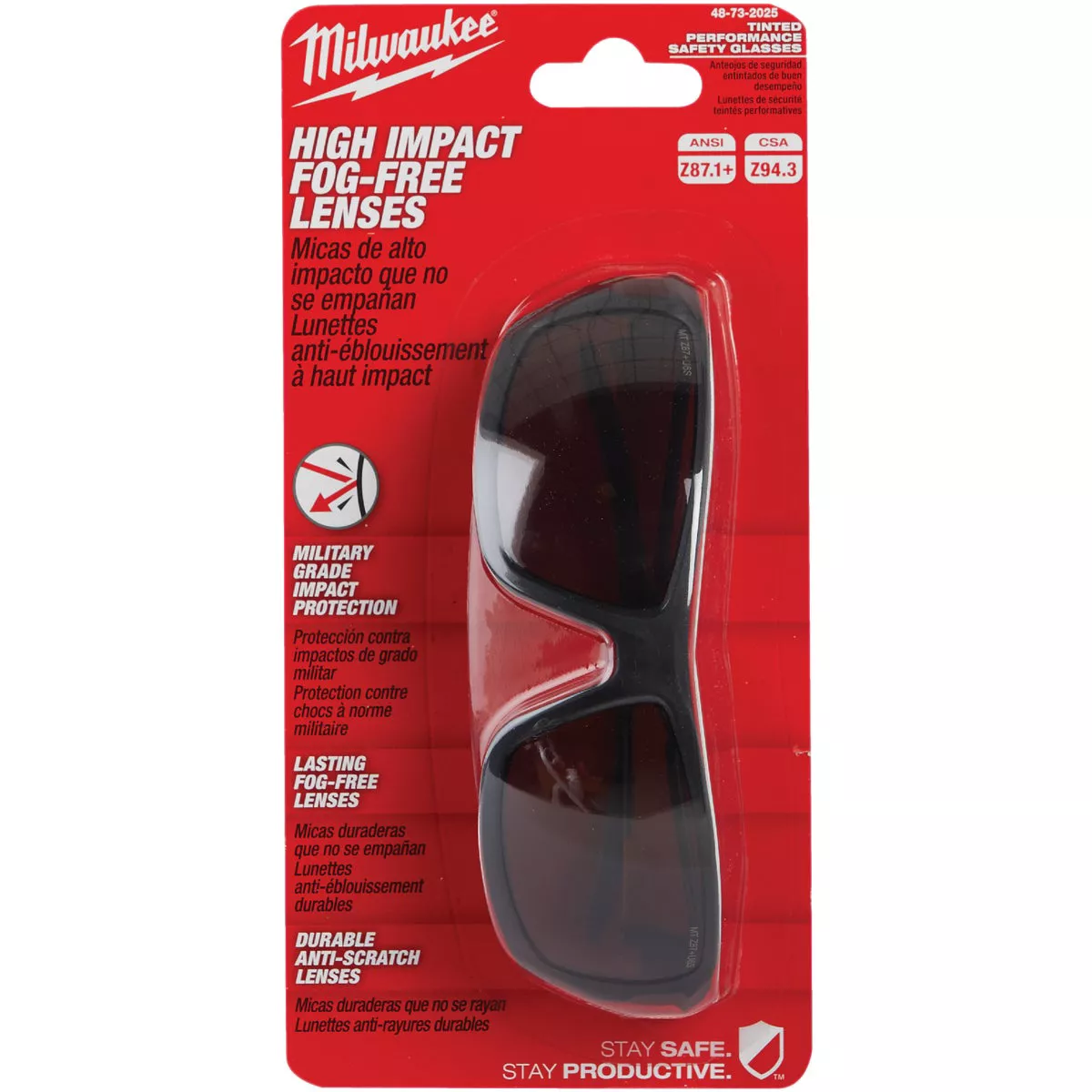 Milwaukee Red & Black Frame High Performance Safety Glasses with Tinted Lenses - photo 2