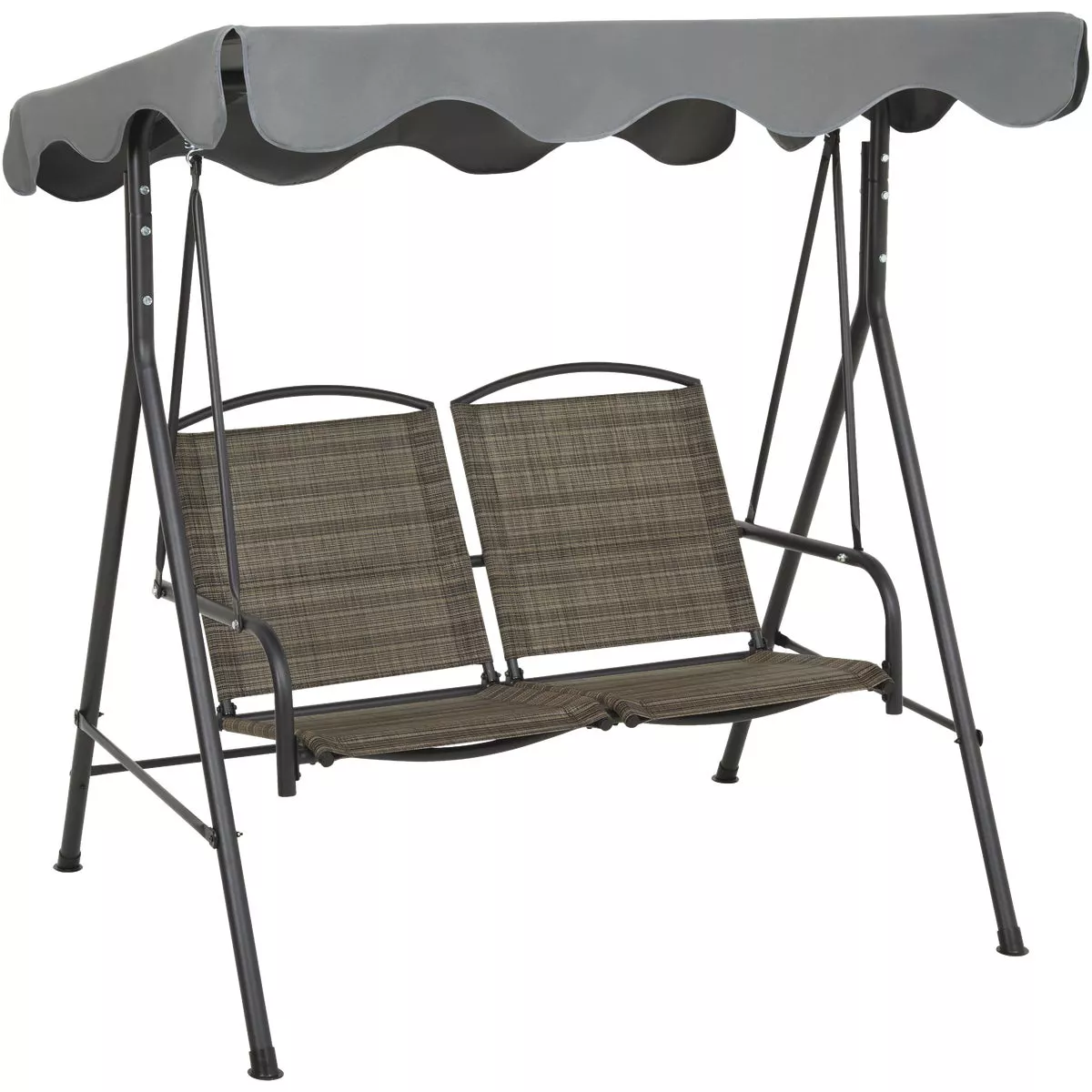 Outdoor Expressions 2-Person 61.41 In. W. x 64.96 In. H. x 47.24 In. D. Brown Patio Swing - photo 6
