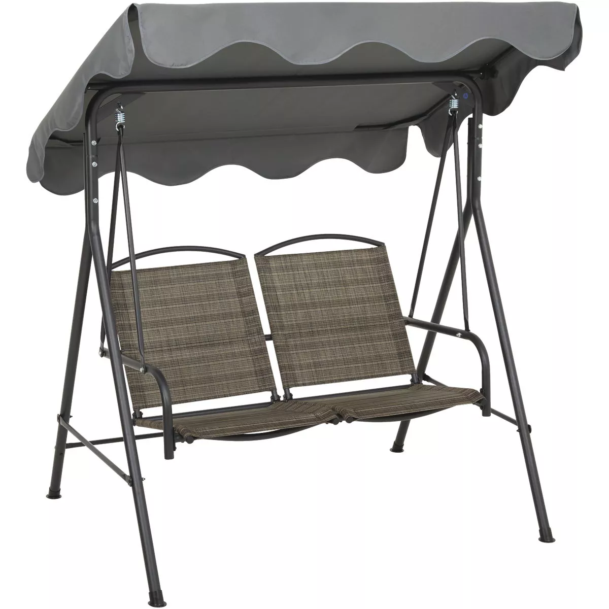 Outdoor Expressions 2-Person 61.41 In. W. x 64.96 In. H. x 47.24 In. D. Brown Patio Swing - photo 7