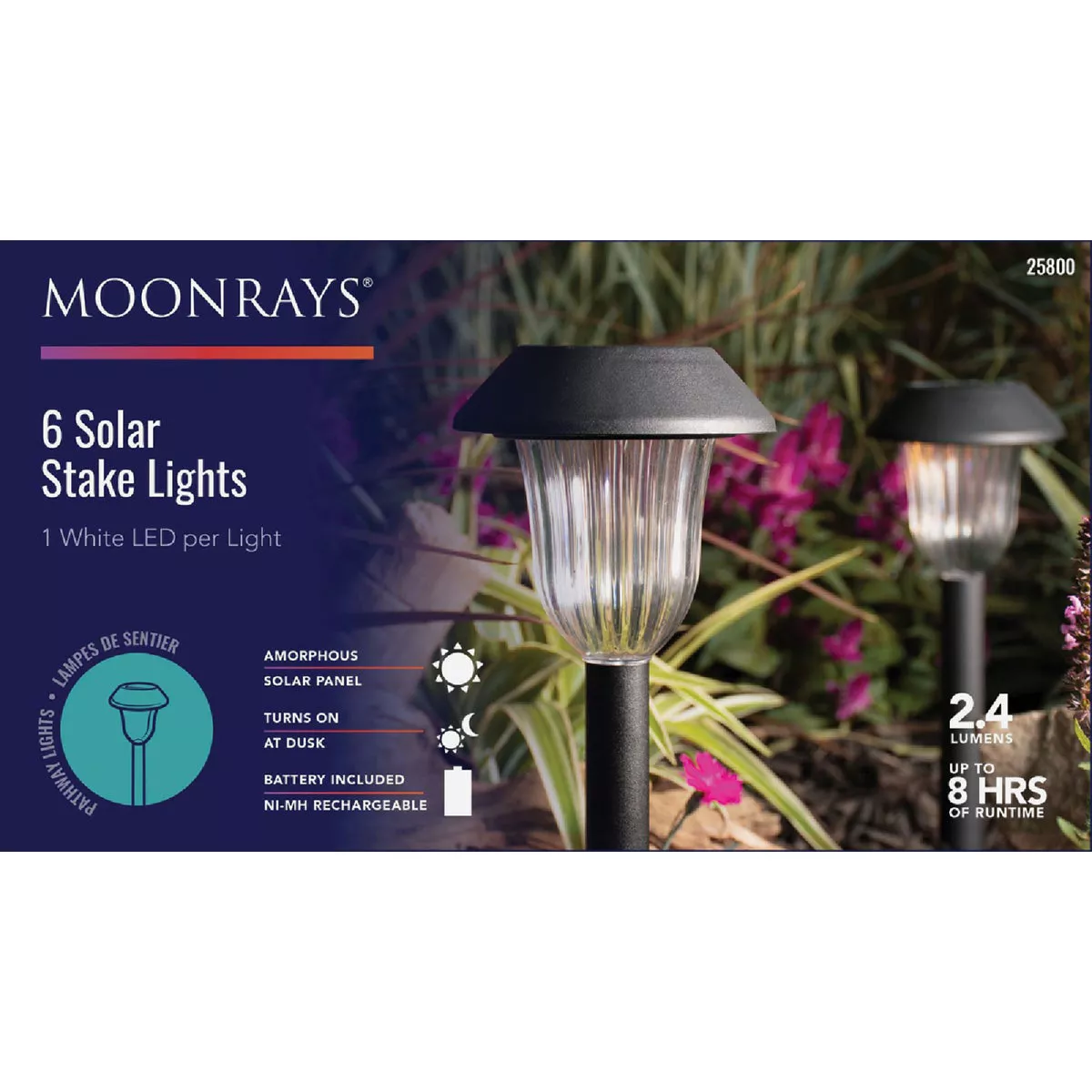 Moonrays Black 2.4 Lm. Plastic Solar Path Light (6-Pack) - photo 2