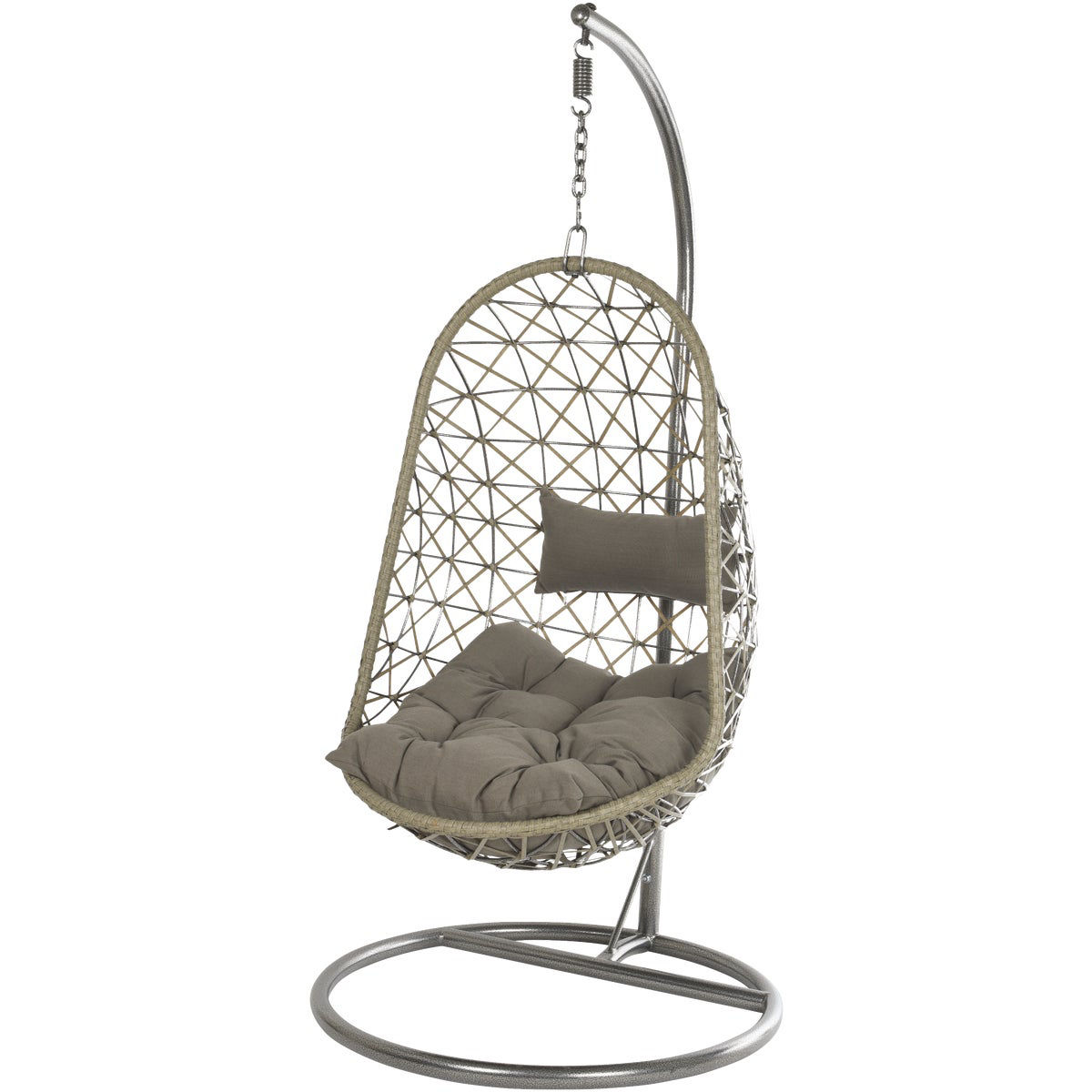 Decoris Garden Furniture Bologna Gray Outdoor Wicker Hanging Egg