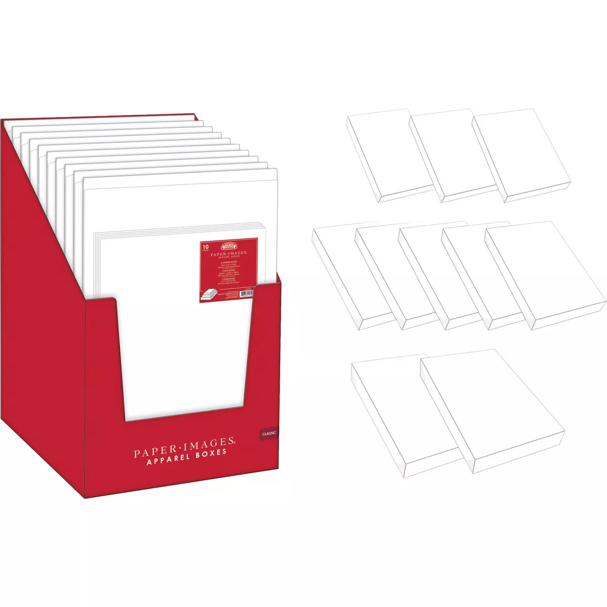 Paper Images White Assorted Sizes Gift Boxes (10-Pack)