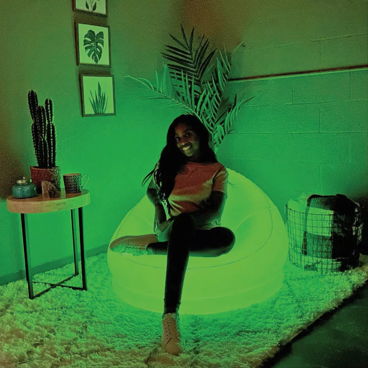 AirCandy Illuminated Color Changing LED Inflatable Chair with Remote - photo 3