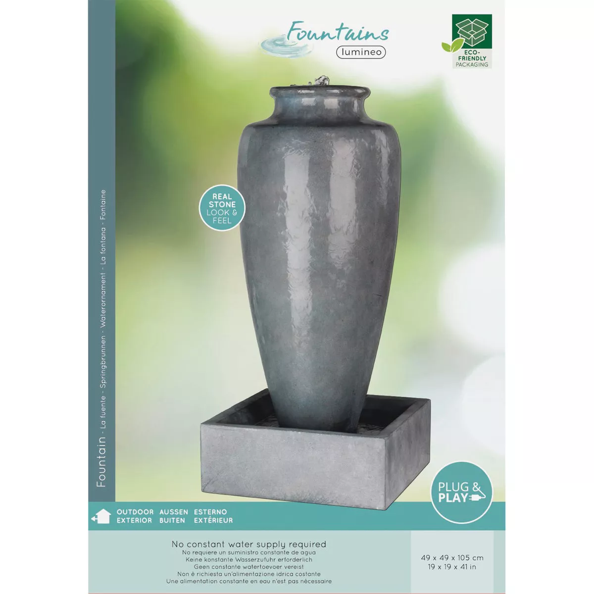 Lumineo Gray GRC Urn Fountain - photo 2