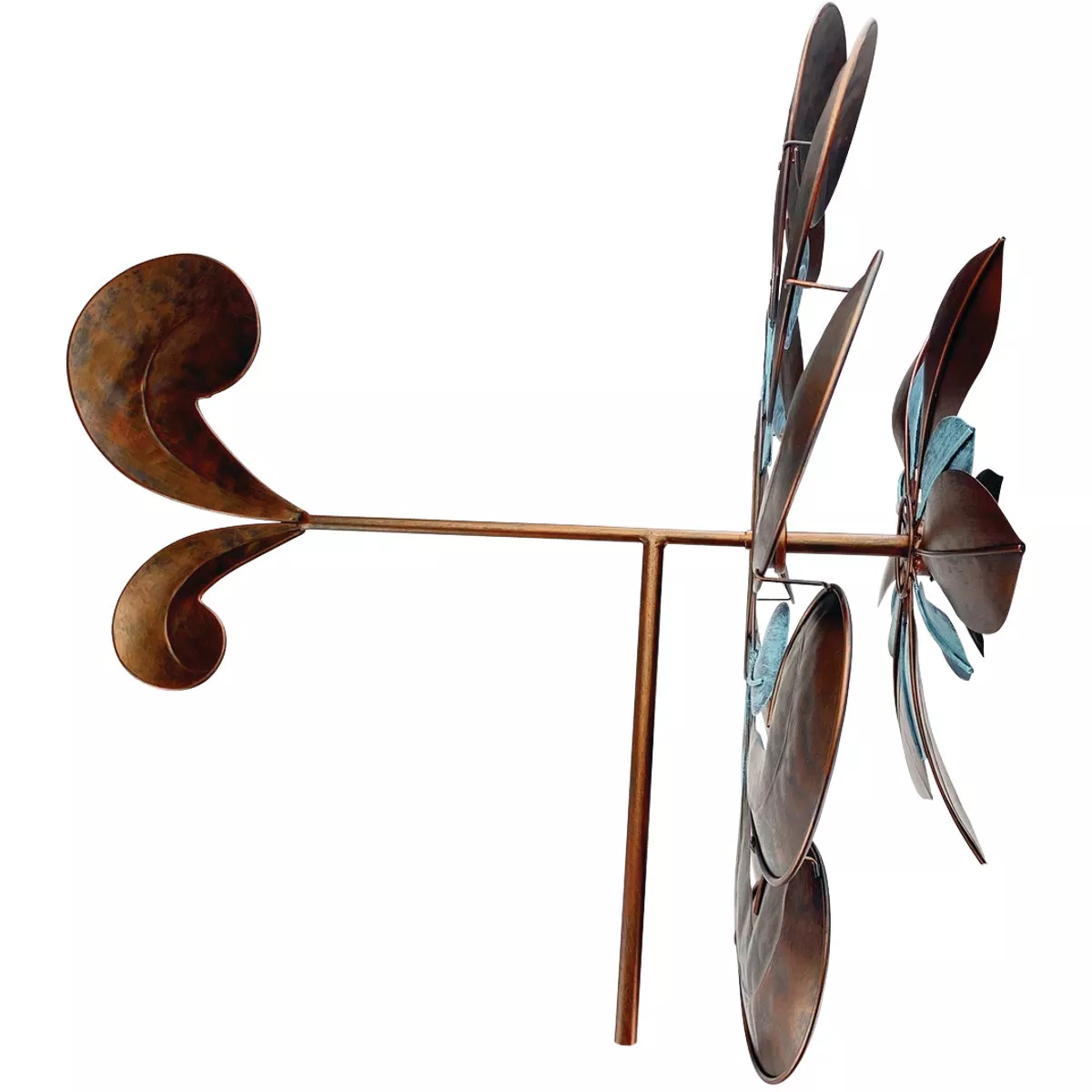 Red Carpet Studios 72 In. Blue & Bronze Metal Swirl Flower Windmill - photo 2