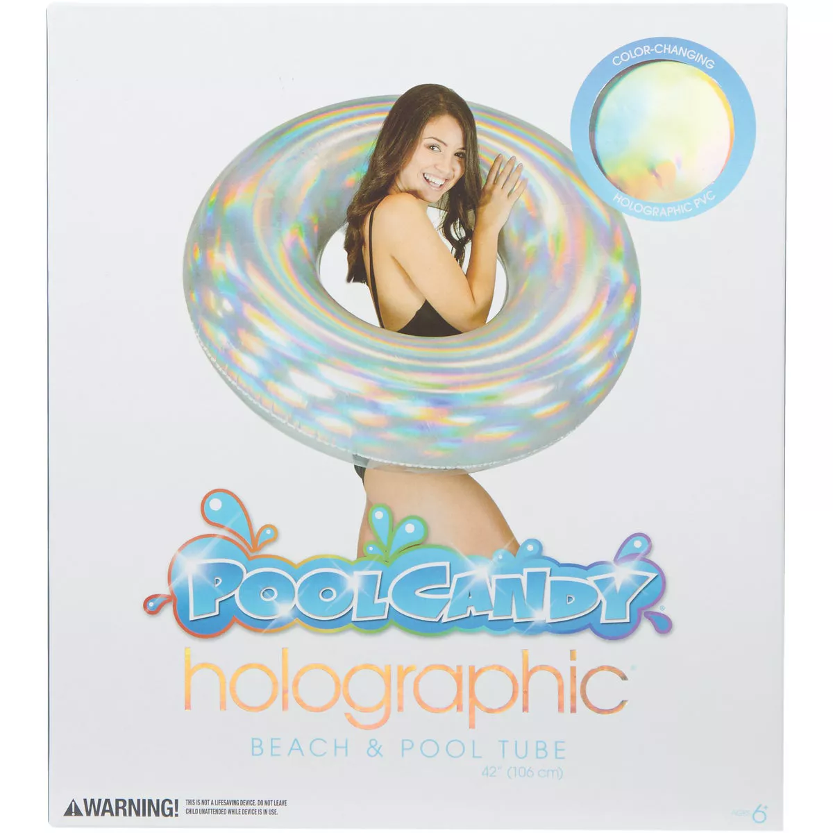 PoolCandy Holographic Ride-On Tube Pool Float - photo 2