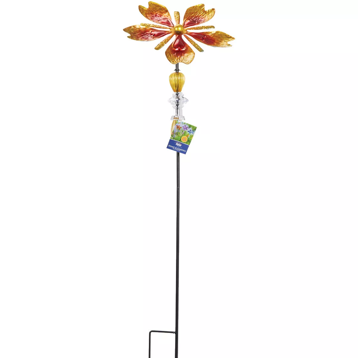 Alpine 37 In. H. Colorful Glass Flower & Gem Wind Spinner Stake - photo 4
