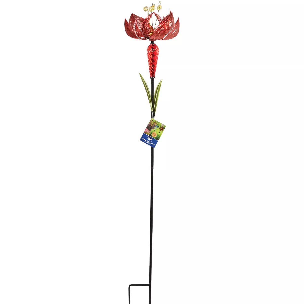 Alpine 39 In. H. Spinning Glass & Iron Flower Garden Stake - photo 2