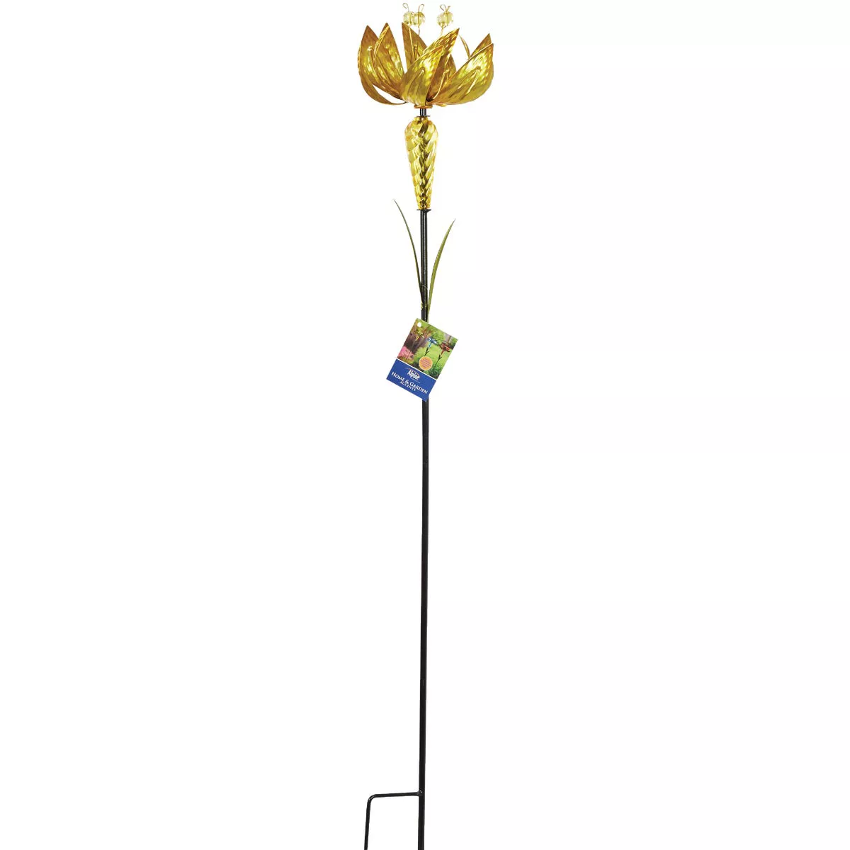 Alpine 39 In. H. Spinning Glass & Iron Flower Garden Stake - photo 4