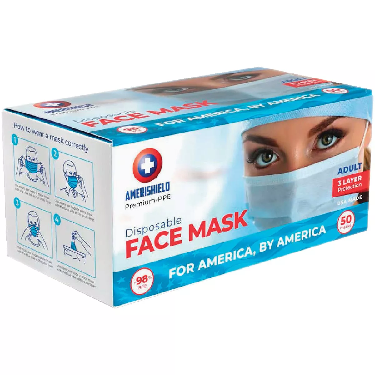 Altor Safety Disposable 3-Ply Surgical Face Mask (50-Pack) - photo 2