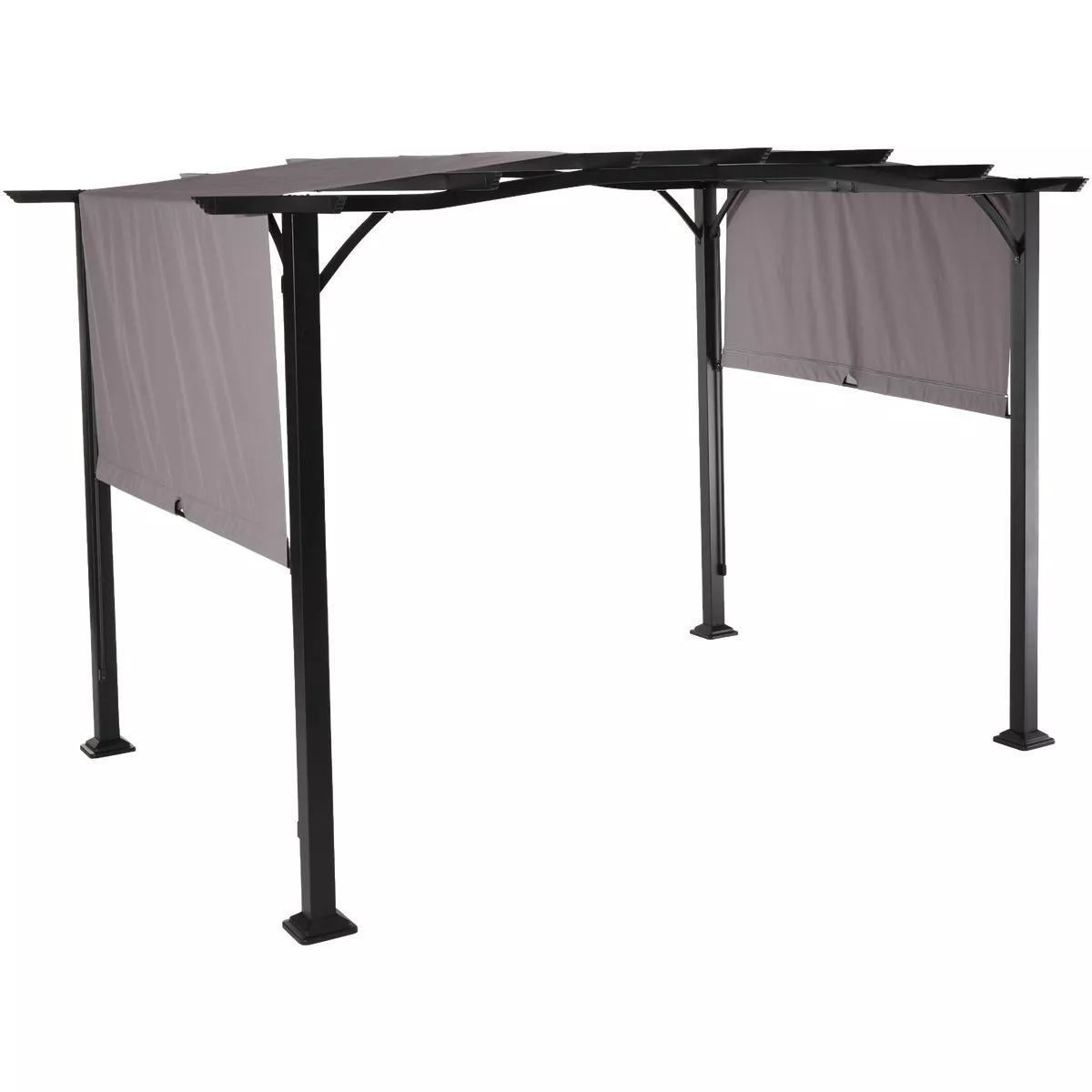 Outdoor Expressions 11.5 Ft. W. x 7.5 Ft. H. x 8.8 Ft. L. Black Steel Pergola - photo 2