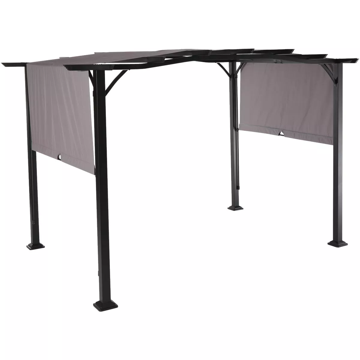 Outdoor Expressions 11.5 Ft. W. x 7.5 Ft. H. x 8.8 Ft. L. Black Steel Pergola - photo 3
