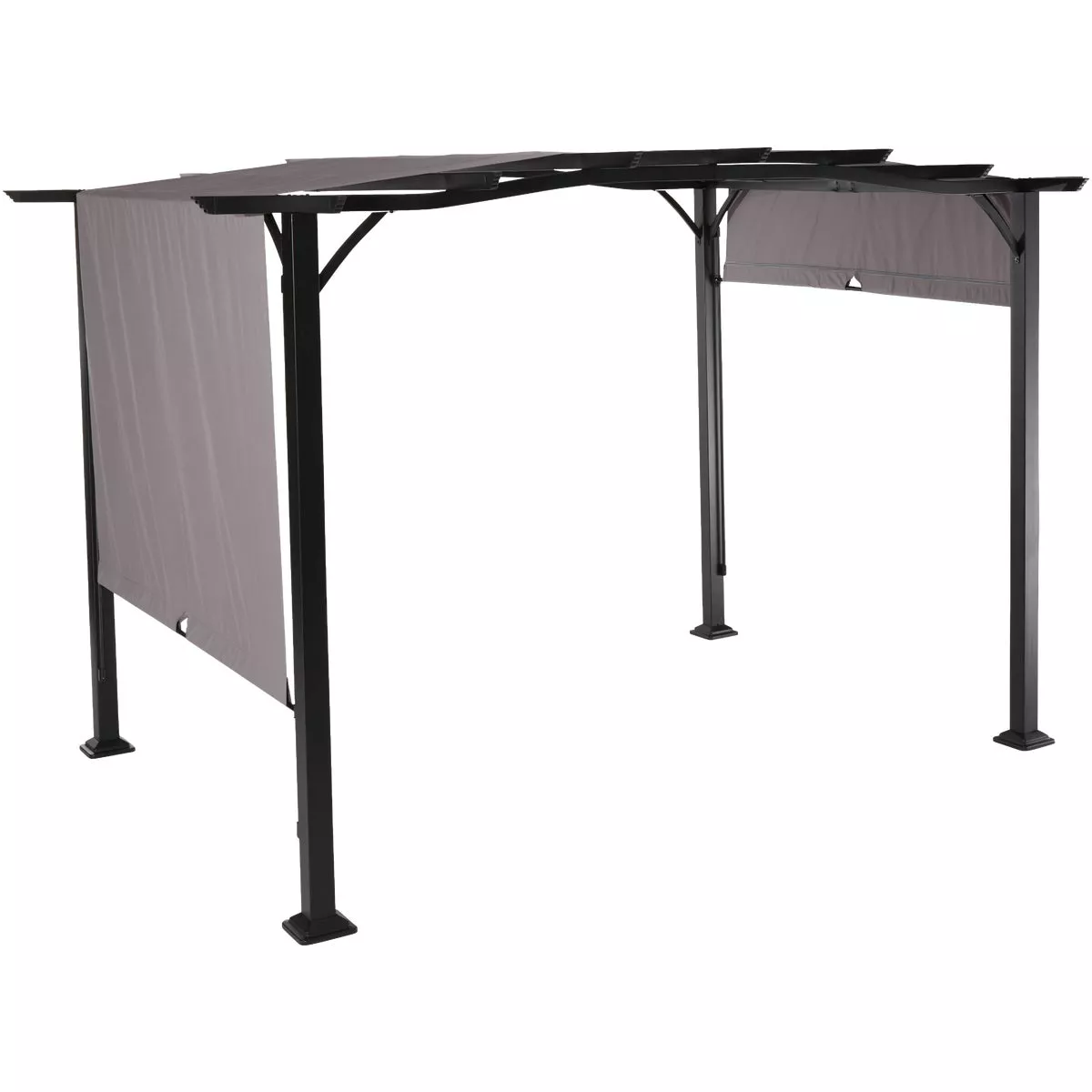 Outdoor Expressions 11.5 Ft. W. x 7.5 Ft. H. x 8.8 Ft. L. Black Steel Pergola - photo 4