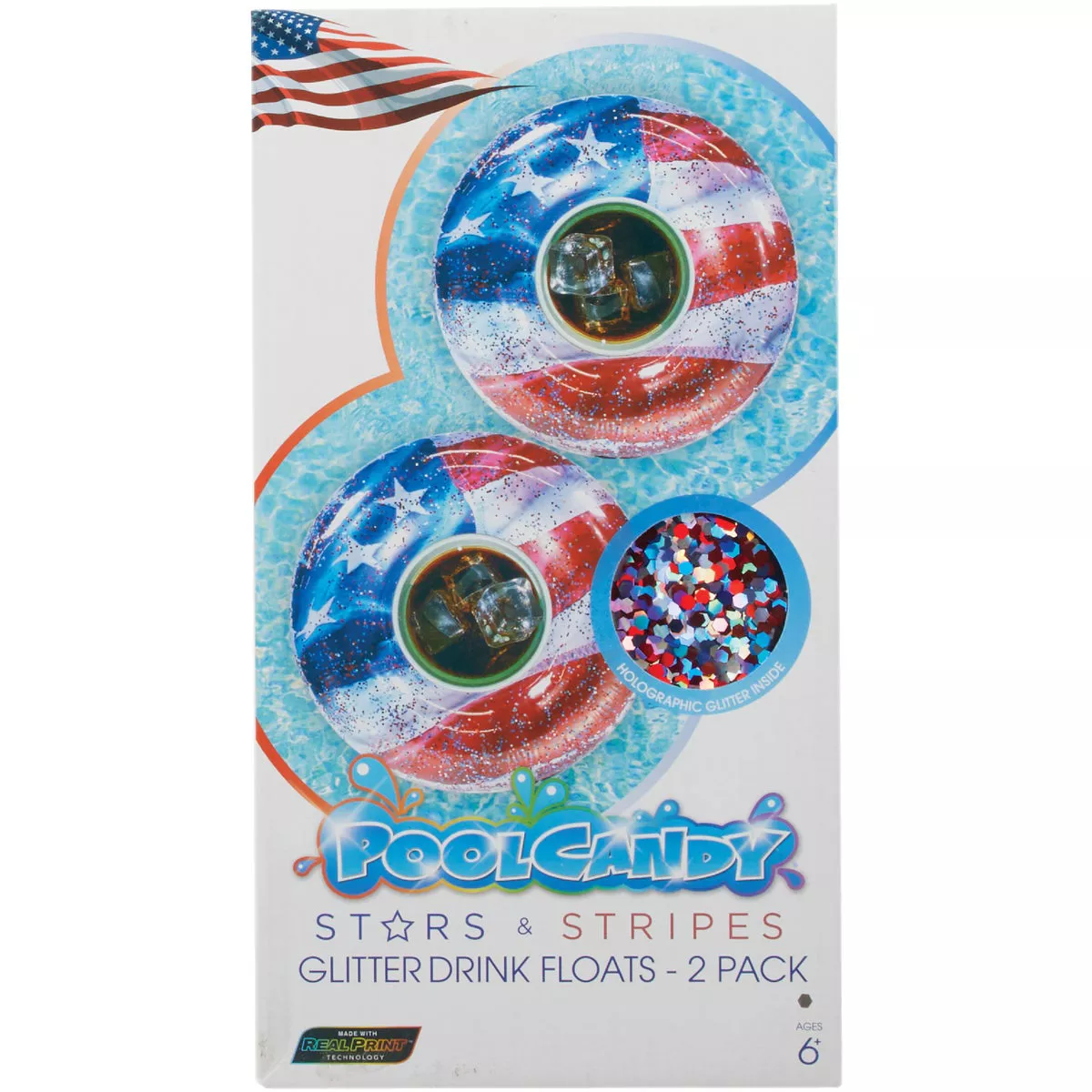 PoolCandy Stars & Stripes Glitter Drink Float (2-Pack) - photo 2