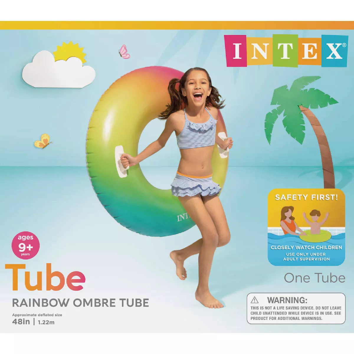 Intex 48 In. Rainbow Ombre Pool Tube Float - photo 3