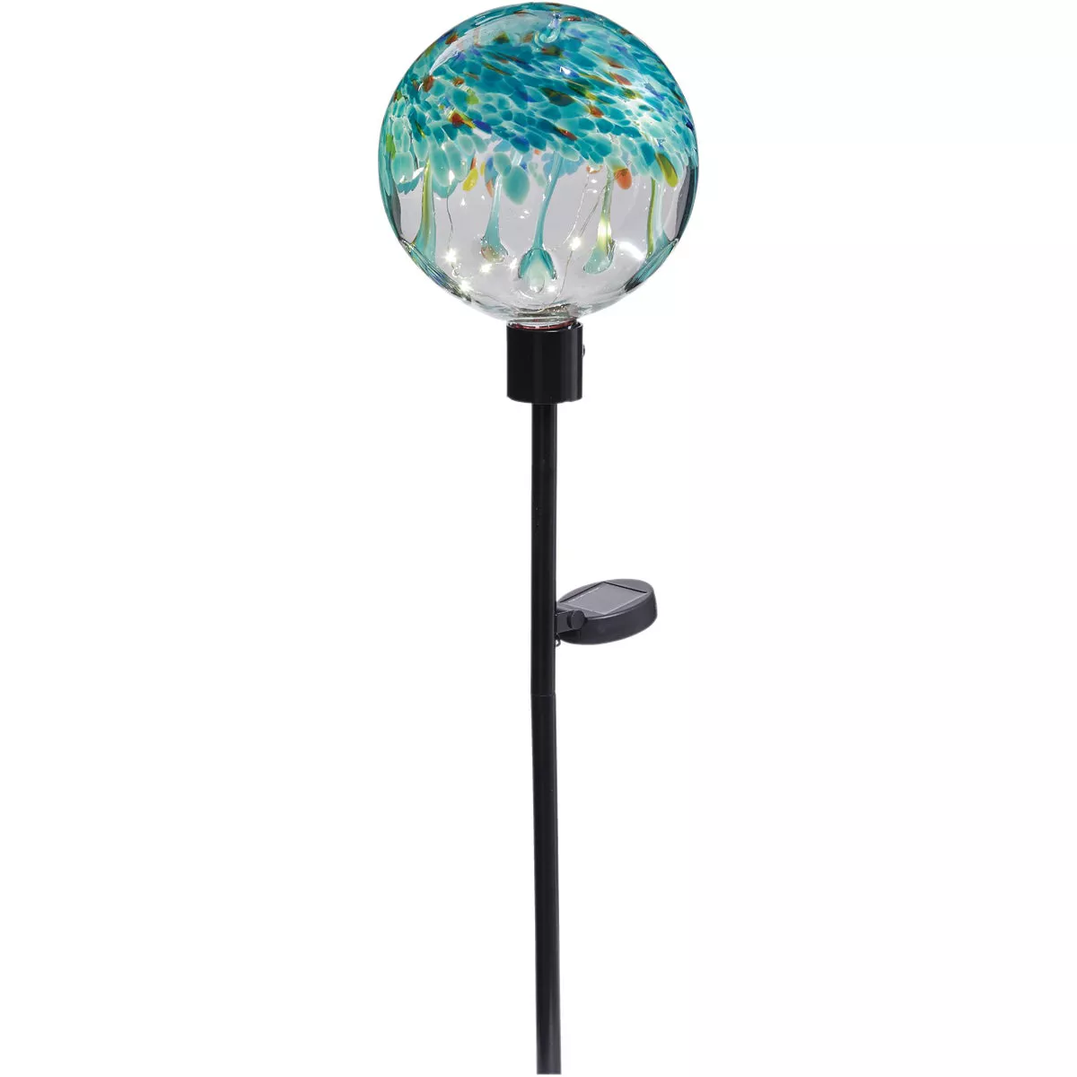 Alpine 33 In. H. Colorful Raindrop Splashes Glass Ball Solar LED Stake Light