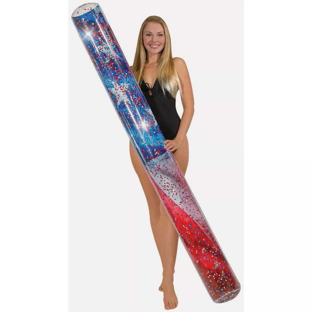 PoolCandy 72 In. Stars & Stripes Glitter Super Pool Inflatable Noodle Water Toy - photo 3