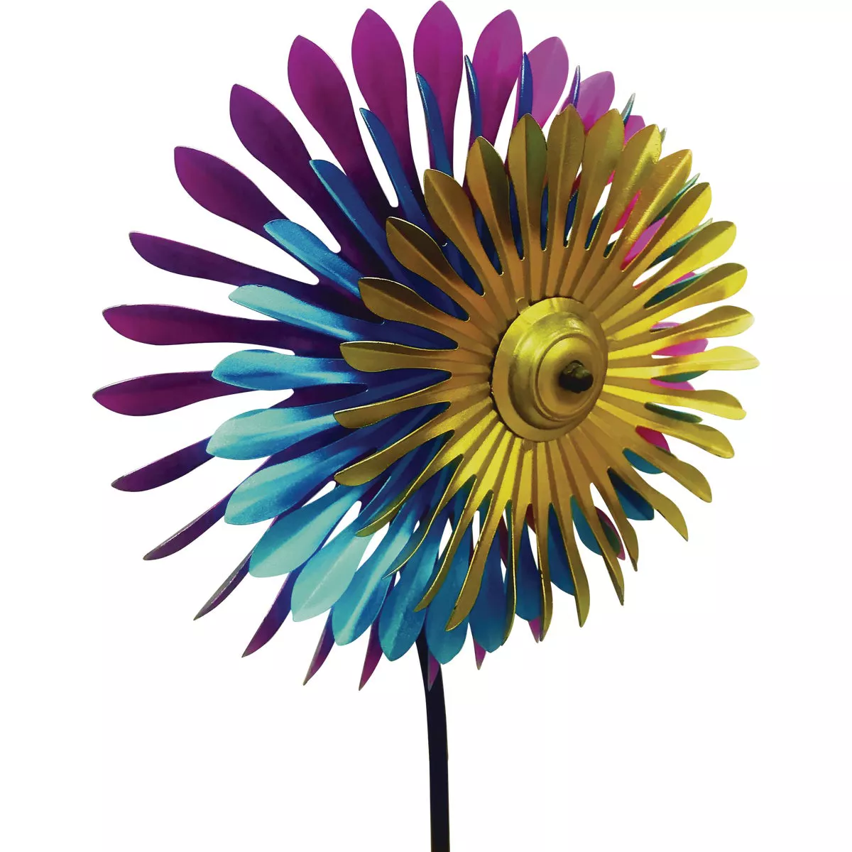 Alpine 47 In. H. Triple Metal Daisy Wind Spinner Garden Stake - photo 4