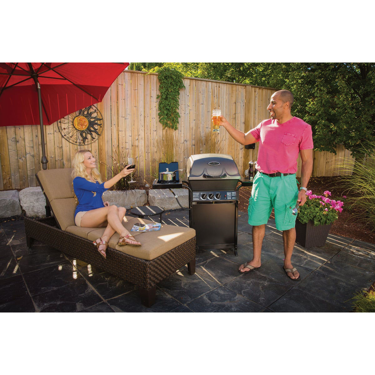 Huntington 2-Burner LP Gas Grill with Side Burner - Thumbnail 3