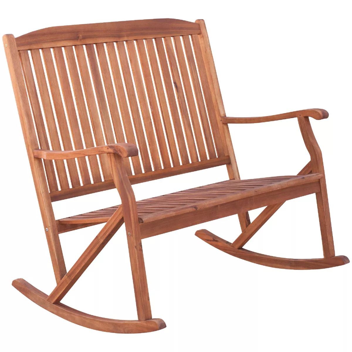 Leigh Country Sequoia Collection Brown Acacia Wood Double Patio Rocker ...