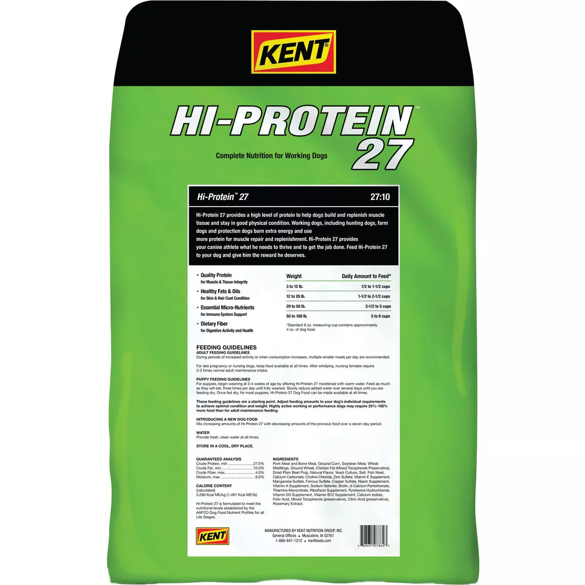 Kent Hi-Protein 27 40 Lb. Adult Dry Dog Food - photo 2