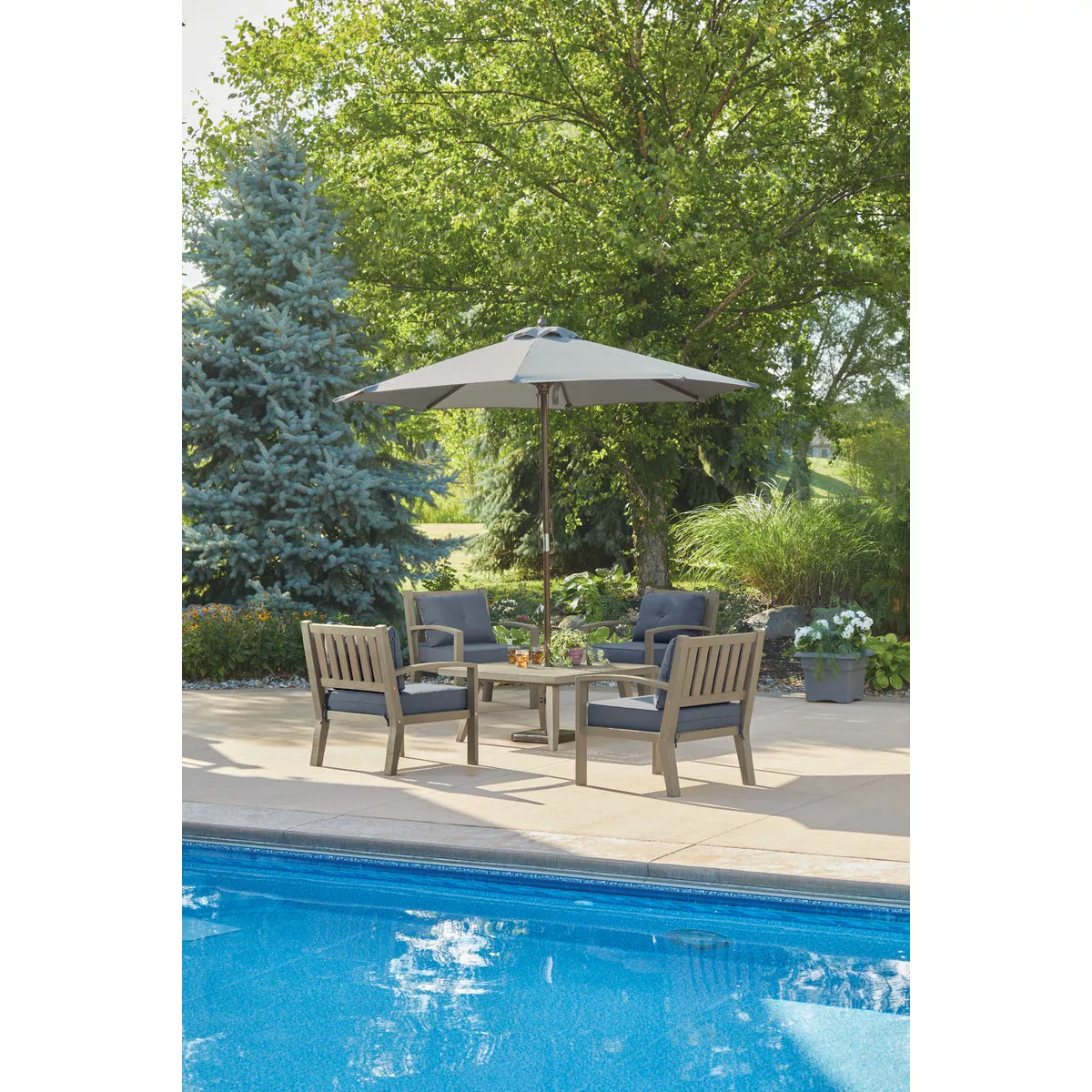 Outdoor Expressions 5-Piece Acacia Wood Chat Set - photo 9