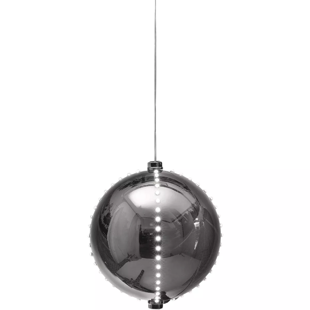 Alpine 7 In. Silver Chasing LED Ball Christmas Ornament