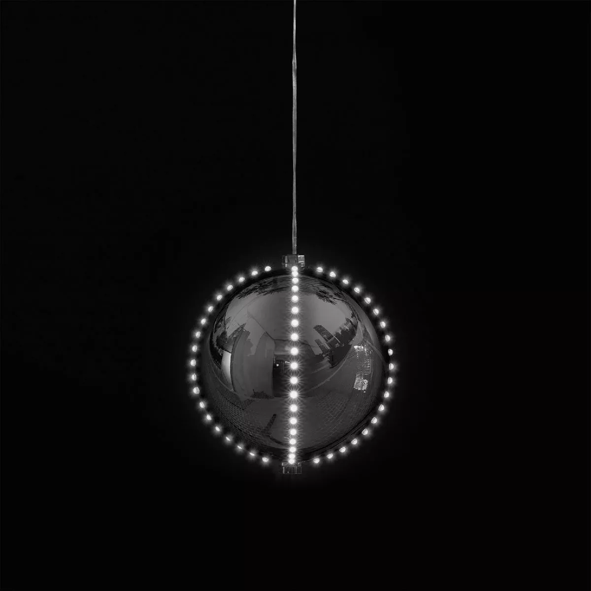 Alpine 7 In. Silver Chasing LED Ball Christmas Ornament - photo 3