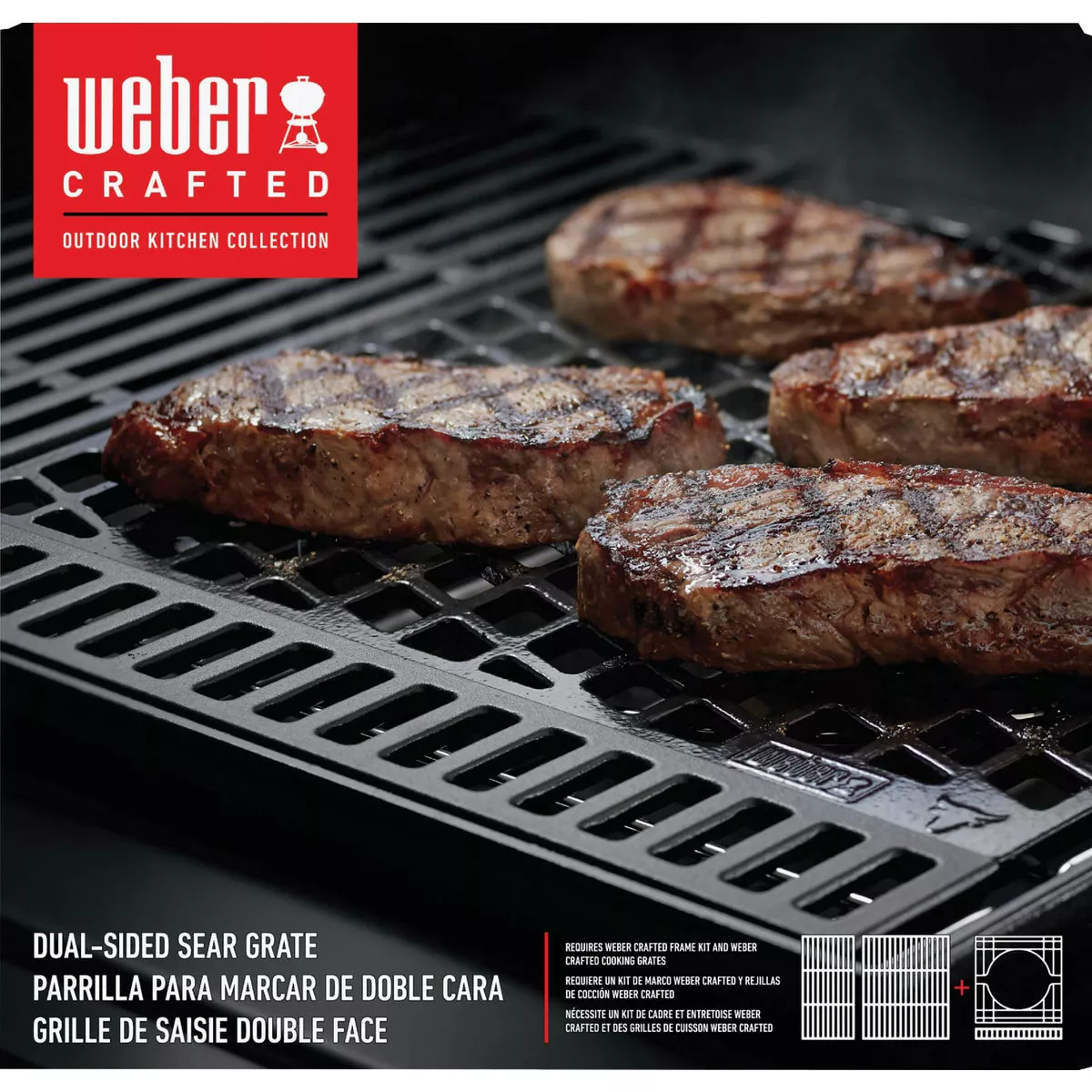 Weber 16 In. x 16 In. Porcelain Enameled Cast Iron Dual Sided Sear Grate - photo 2