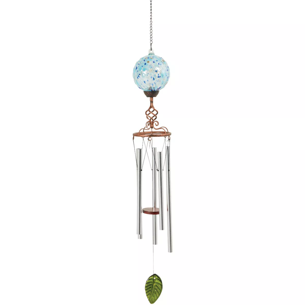Exhart Solar Pearlized Glass Wind Chime with Metal Finial - photo 3