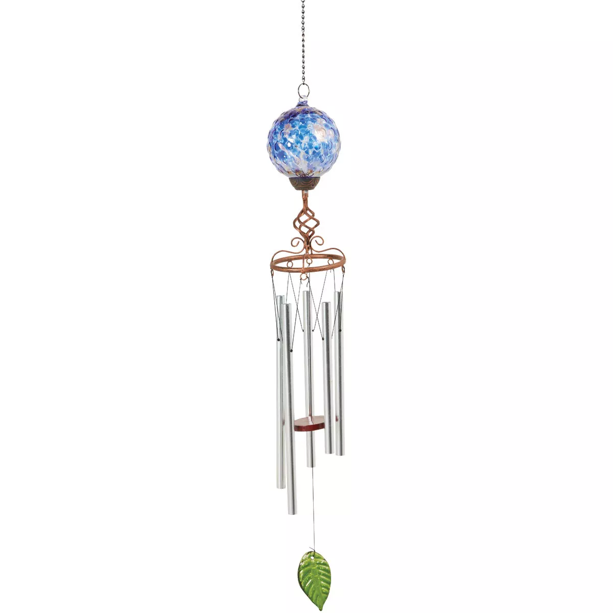 Exhart Solar Pearlized Glass Wind Chime with Metal Finial - photo 4