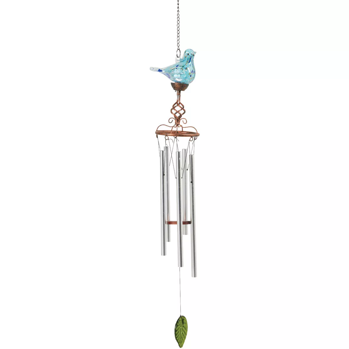 Exhart Solar Pearlized Glass Wind Chime with Metal Finial - photo 5
