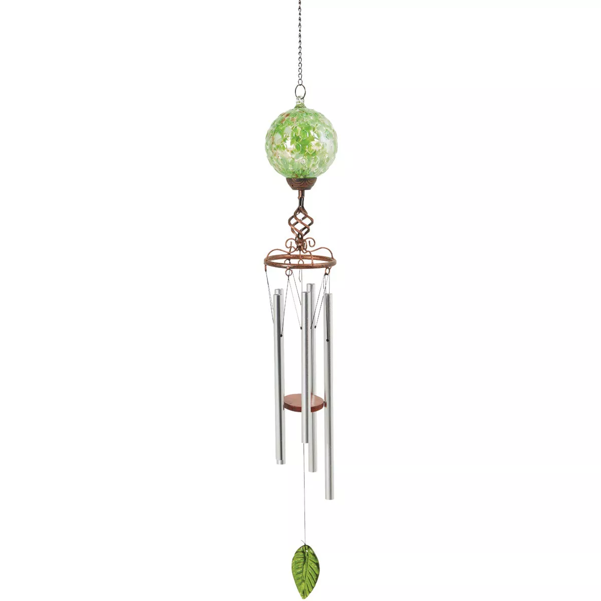 Exhart Solar Pearlized Glass Wind Chime with Metal Finial - photo 8