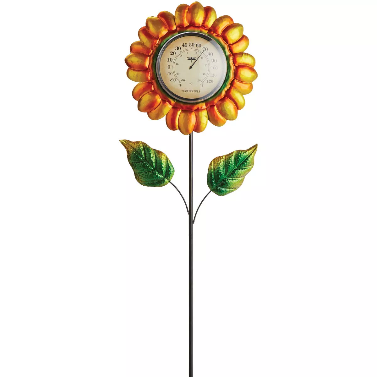 Alpine 42 In. H. Metallic Flower Thermometer Stake - photo 3