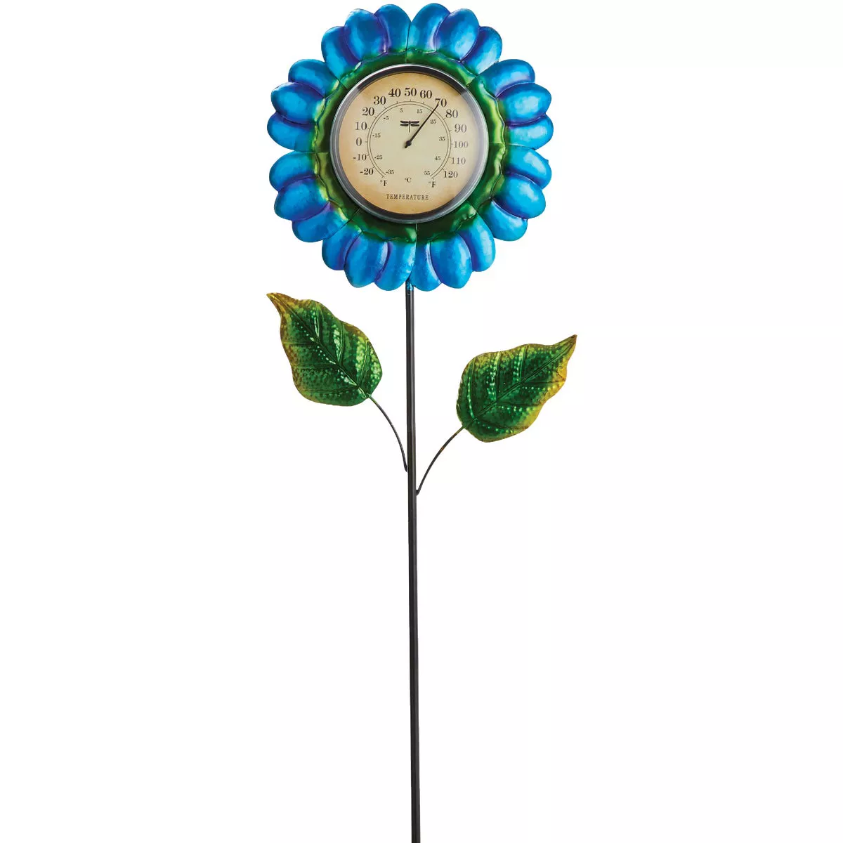 Alpine 42 In. H. Metallic Flower Thermometer Stake - photo 4