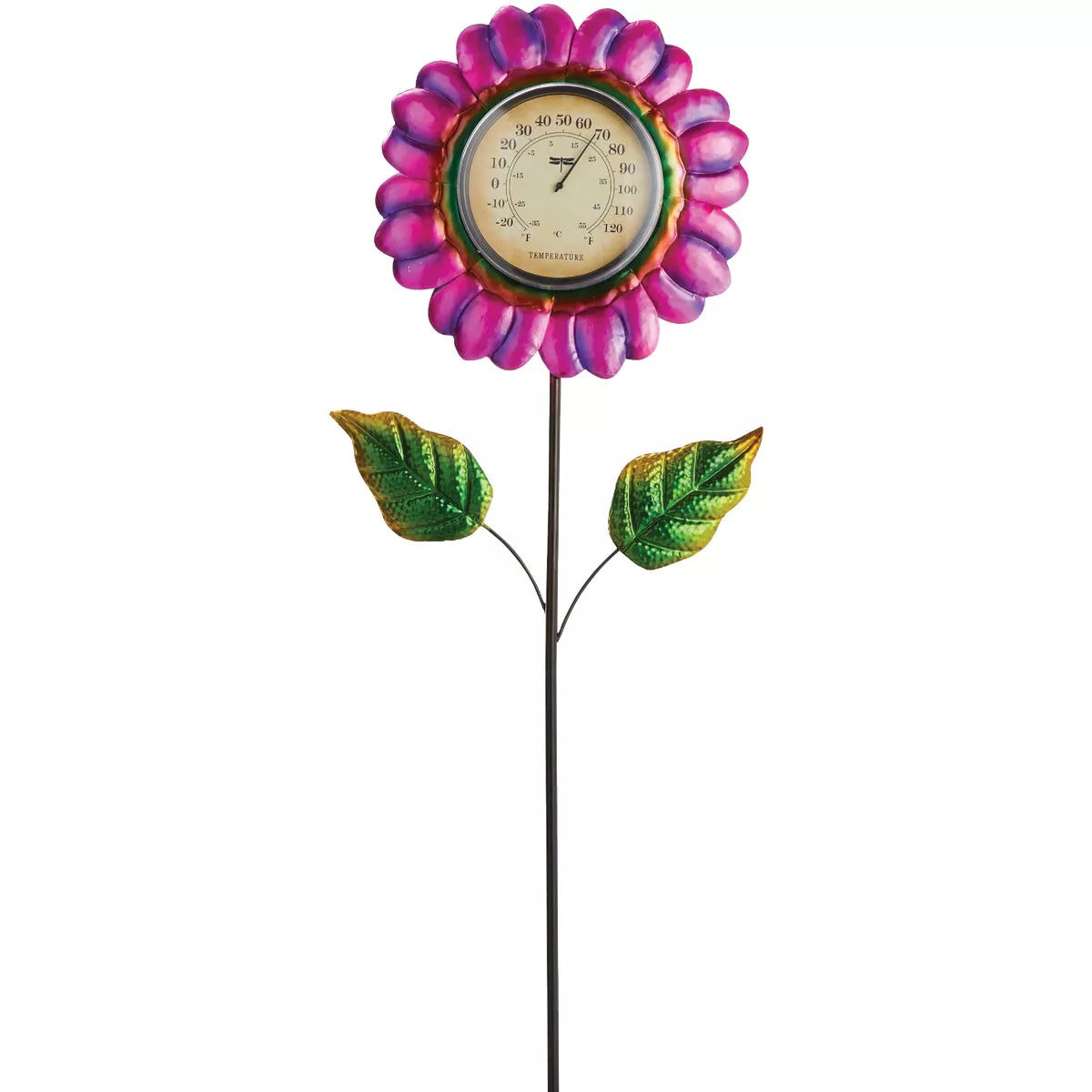 Alpine 42 In. H. Metallic Flower Thermometer Stake - photo 5