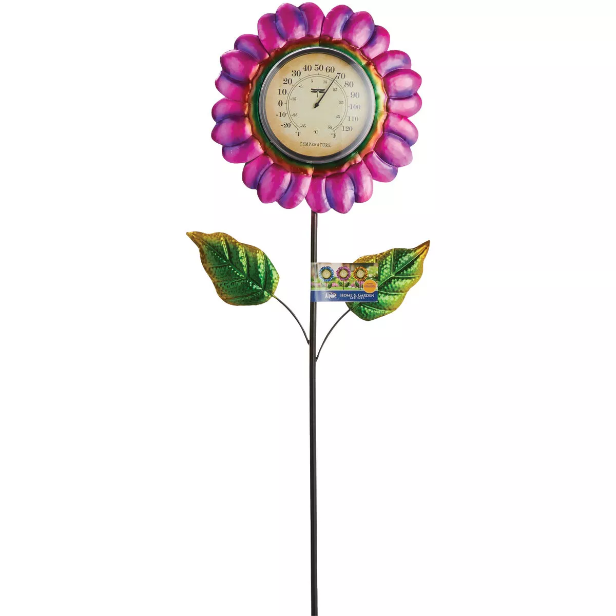 Alpine 42 In. H. Metallic Flower Thermometer Stake - photo 7