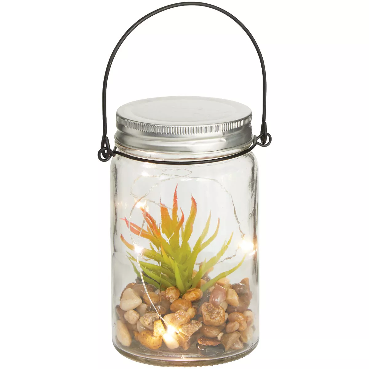 Alpine 3 In. W. x 6 In. H. x 4 In. L. Warm White LED Hanging Succulent Jar Patio Lantern - photo 3