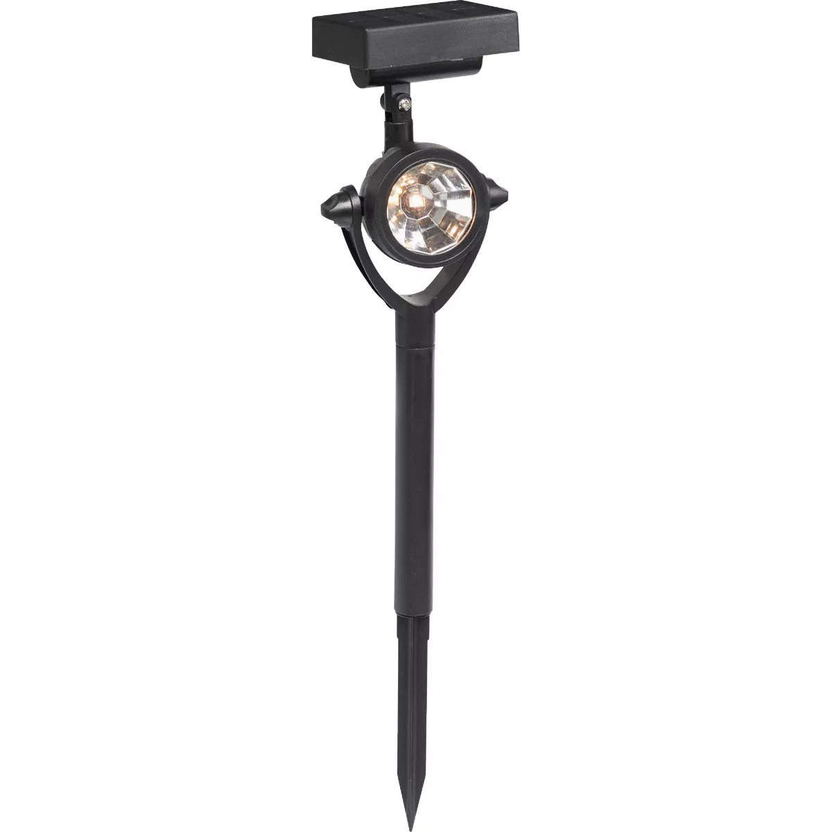 Black 10 Lm. Solar Stake Light with Adjustable Solar Panel